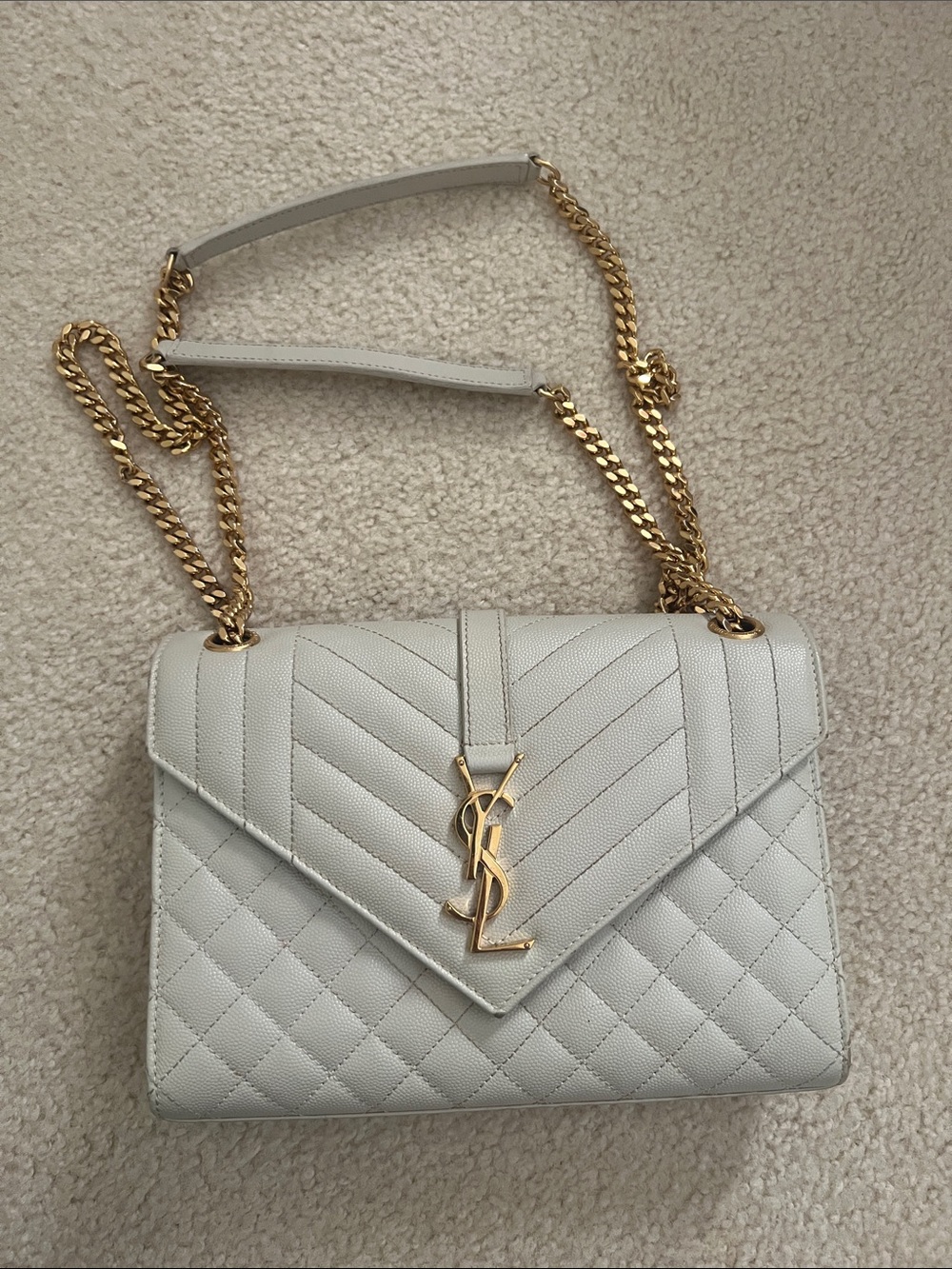YSL envelope triquilt shoulder bag